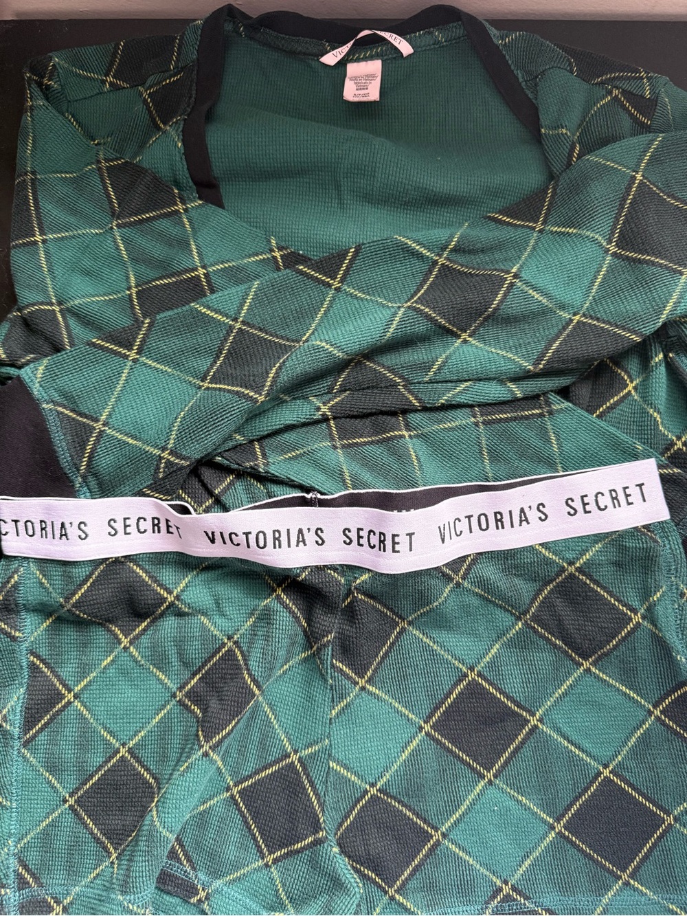 Victoria's Secret Green Plaid Lounge Set